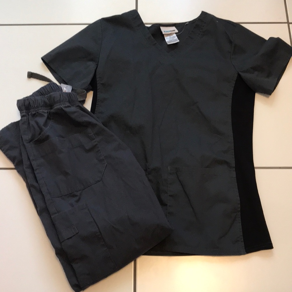 Grey medical scrubs